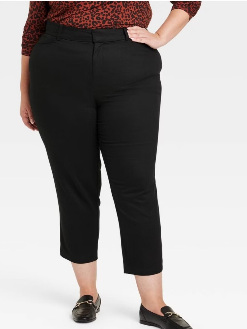 Women's High-Rise Tapered Pants - Ava & Viv Black 24